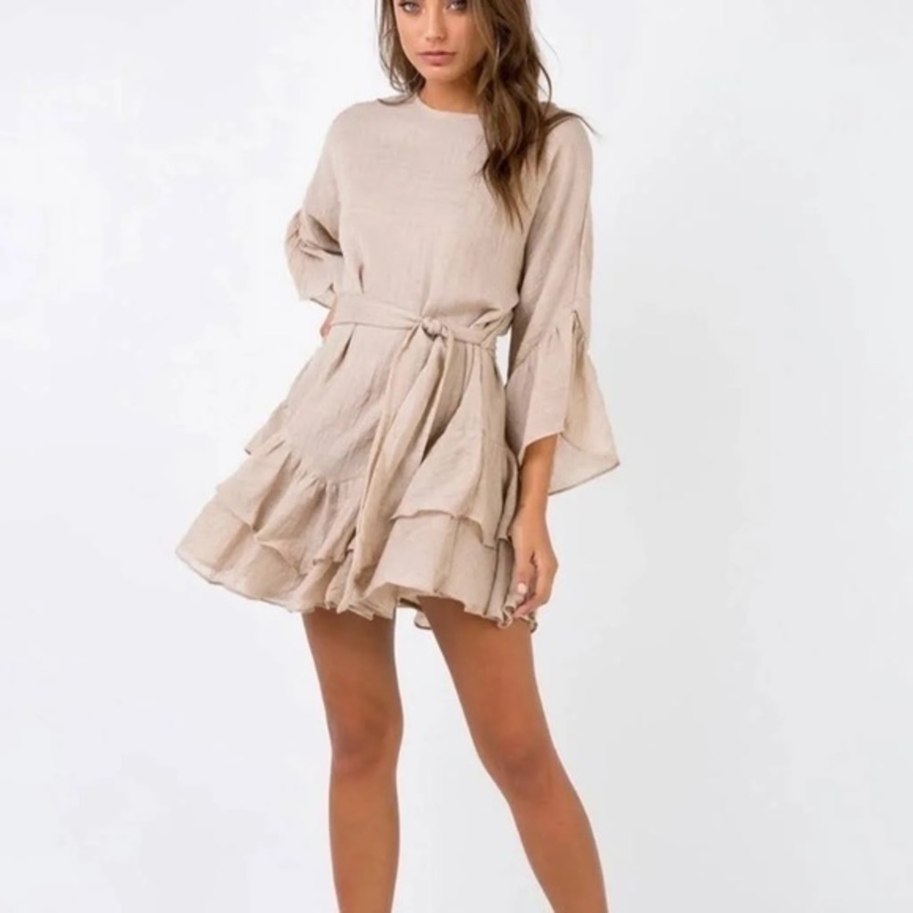 Princess Polly Light Brown Antique Wish Mini Dress